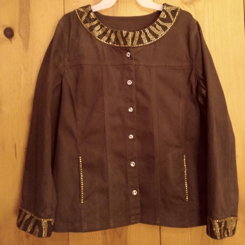 Quacker Factory Rhinestone Denim Jacket